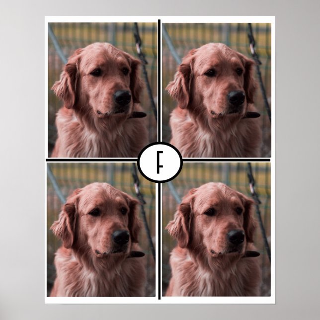 Foto-monogram Lägg till egna bilder Affisch (Framsidan)