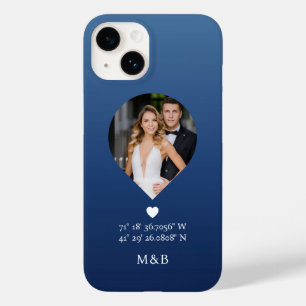 Foto Monogram Romantiskt Hjärta Koordinater Modern