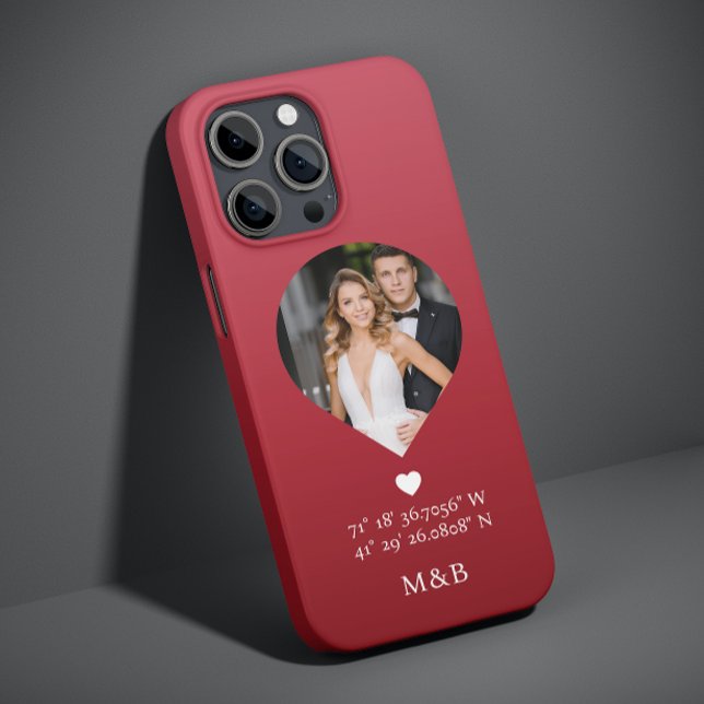 Foto Monogram Romantiskt Hjärtkoordinater Modern (Skapare uppladdad)