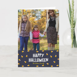 Foto mörk blått Candy corn Happy halloween Kort