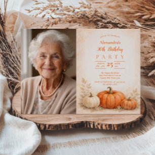 Foto Mysigt Pumpa Trädgård 90-årsdag Inbjudningar