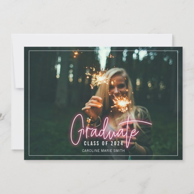 Foto Neon Student Studenten Inbjudningar (Framsida)