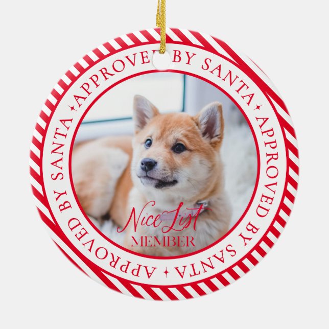 Foto Nice-lista godkänd av jultomten Julgransprydnad Keramik (Baksidan)