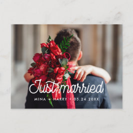 Foto ny gifta Retro vintage bröllop Vykort