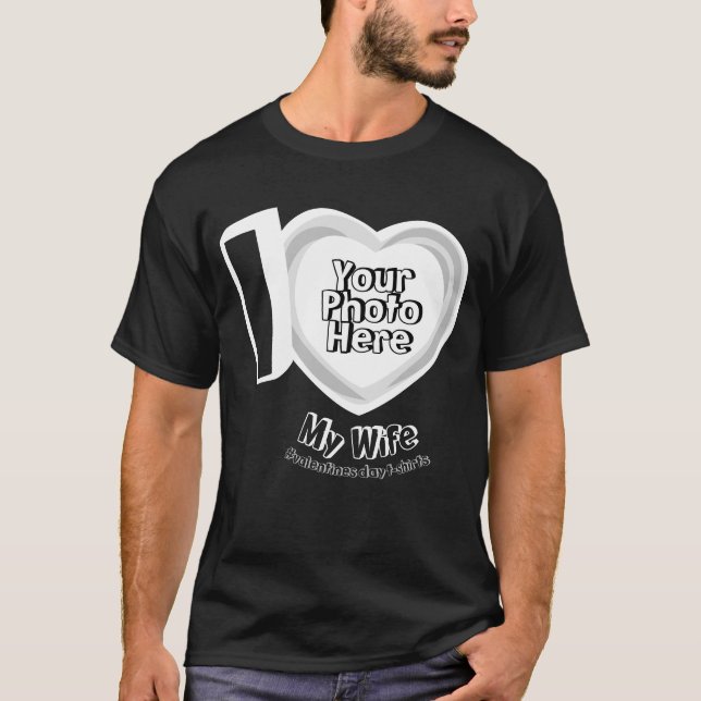 Foto Nygifta Jag älskar min fru för make T Shirt (Framsida)