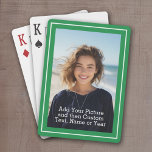 Foto och anpassningsbar med Grönt Gräns Casinokort<br><div class="desc">Ett roligt sätt att fånga minnen och  dem med vänner. Lägg till ett foto med lodrät och din favoritbildtext om du vill göra en coola till vänner.</div>