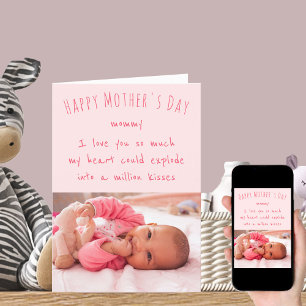 Foto- och cute-Rosa Mors dag Kort