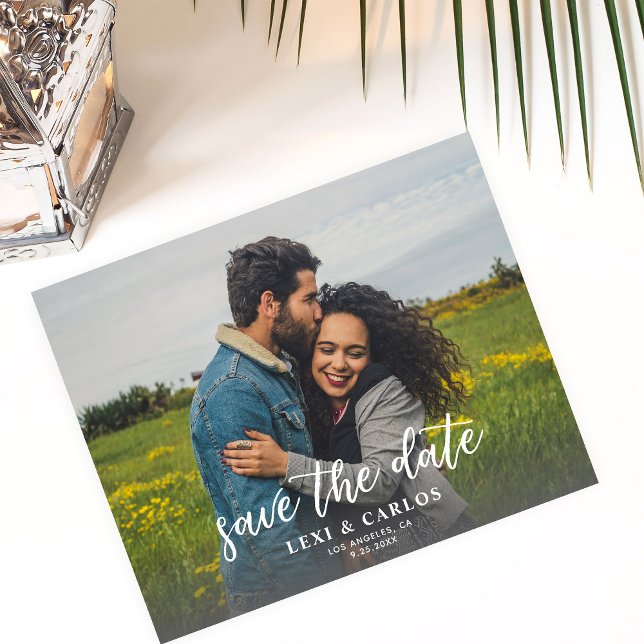 Foto och kalligrafi 2A Ljusare vågrätt Spara datum Flygblad (Skapare uppladdad)