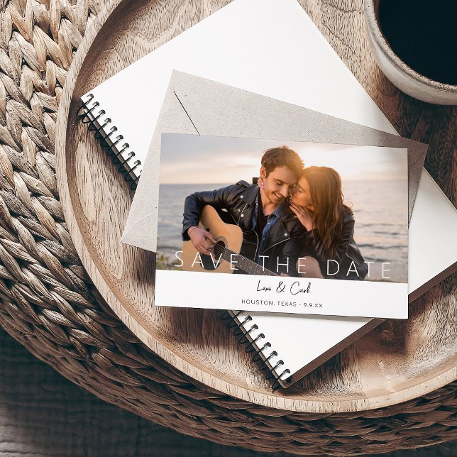 Foto och kalligrafi 5 MOD Spara datum Inbjudningar (Skapare uppladdad)