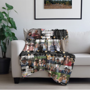 Foto- och meddelandeskärmbilder   Blommigt Memoria Fleecefilt