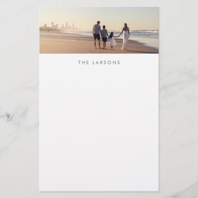 Foto och monogram för anpassningsbar-familjen brevpapper (Framsida)