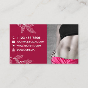 Foto och monogram Modern Red Violet Busines Visitkort