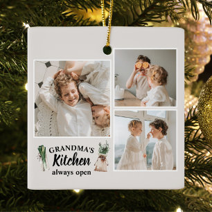 Foto- och mormkök är alltid öppet julgransprydnad keramik