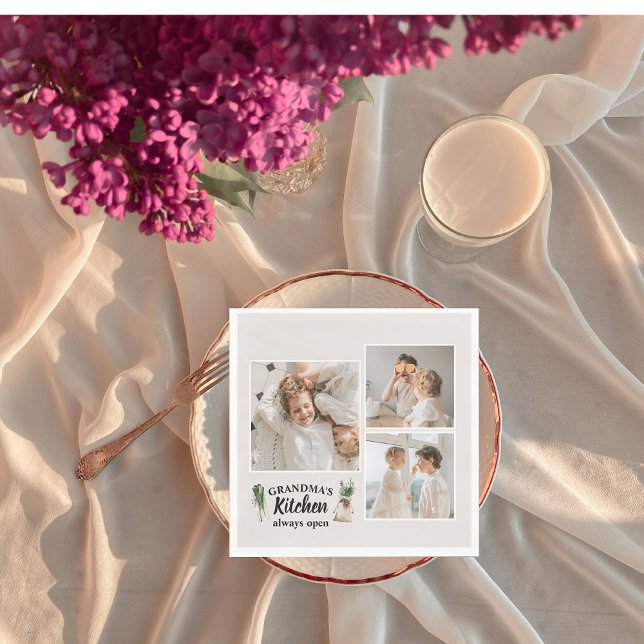 Foto- och mormkök är alltid öppet pappersservett (Skapare uppladdad)