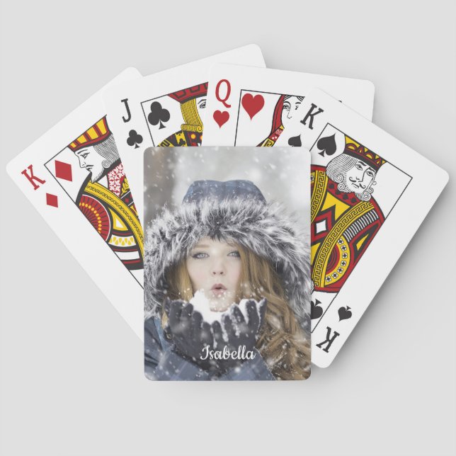 Foto- och Namn-mall Skapar din egen Casinokort (Baksidan)