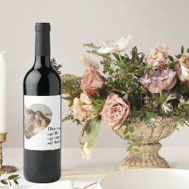 Foto och offertgåva för modern par-familj vinflaska etikett