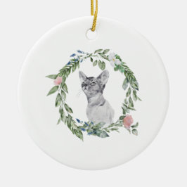 Foto och Personlig för Pet Memorial Cat Julgransprydnad Keramik