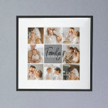 Foto och Personlig Grått Gift för Family Collage Poster<br><div class="desc">Skapa en vacker och personlig familjesammanställning med åtta foton, tillsammans med en personlig familj namn i grått. Denna unika och tankeväckande gåva är en perfekt för att hedra minnet av speciella ögonblick och fira kärlek och band inom en familj. Samlingen innehåller åtta noggrant markerade foton som du kan tillhandahålla, visa...</div>