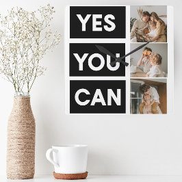 Foto- och rörlighetsoffert för Modern Collage Fami Fyrkantig Klocka