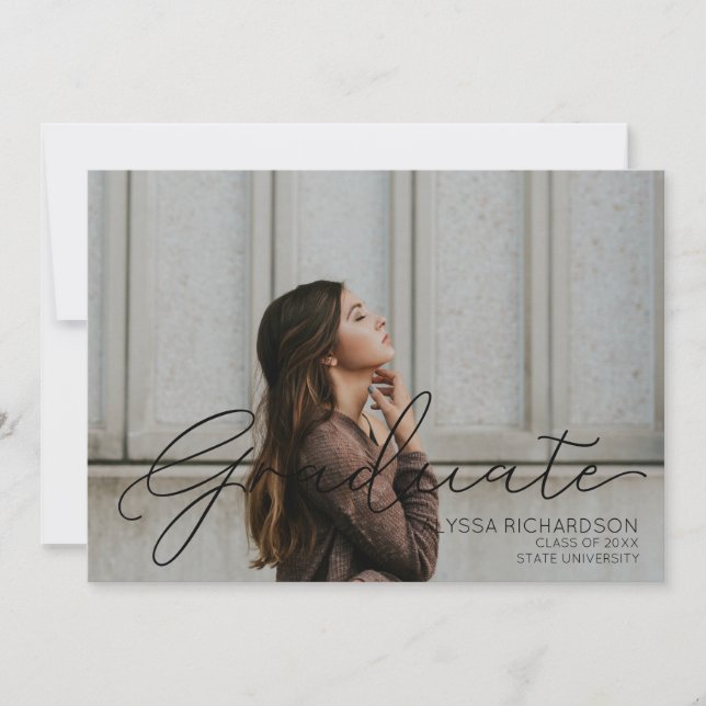 Foto- och svartvandatypgrafi Studenten 2 Inbjudningar (Framsida)