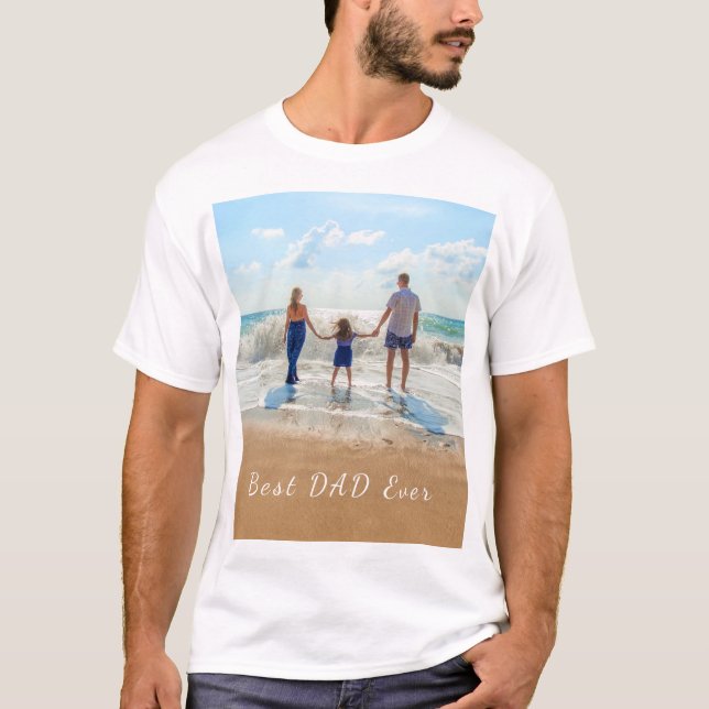 Foto och text för anpassningsbar - Bästa PAPPA någ T Shirt (Framsida)