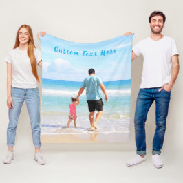 Foto och text för anpassningsbar - din egen design fleecefilt