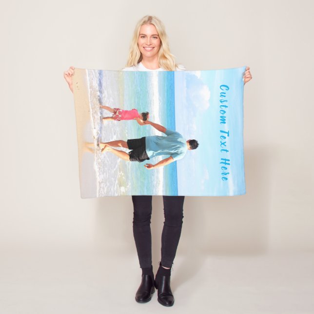 Foto och text för anpassningsbar - din egen design fleecefilt (På plats)