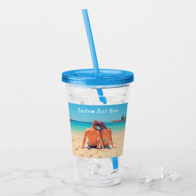 Foto och text för anpassningsbar - din egen design take away mugg (Framsida Ice)