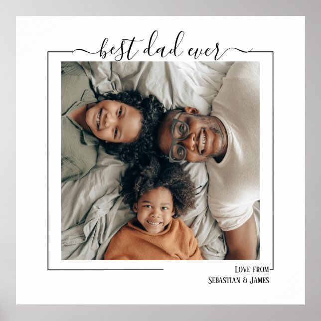 Foto och text för bästa Pappa någonsin-Personlig Poster (Framsidan)
