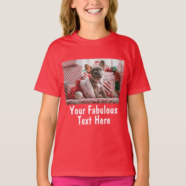 Foto och text för röd Personlig T Shirt (Framsida)