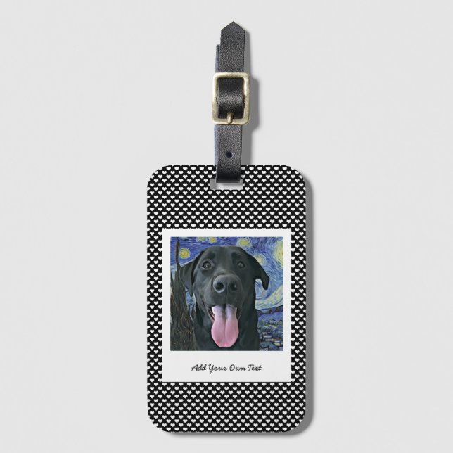 Foto och text för svart lab Hund Pet-Personlig Bagagebricka (Framsida vertikal)