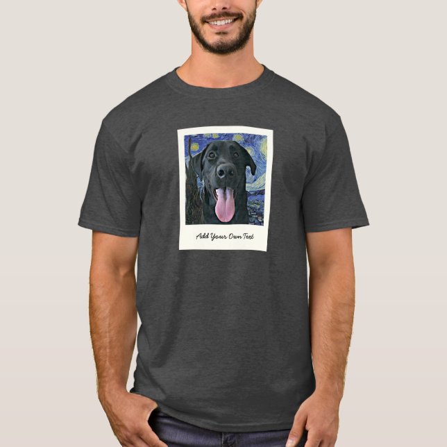 Foto och text för svart lab Hund Pet-Personlig  T Shirt (Framsida)