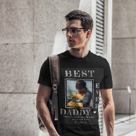 Foto och text i den moderna första anpassningsbarn t shirt