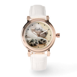 Foto och text och Färg-peklås Ansikte Armbandsur