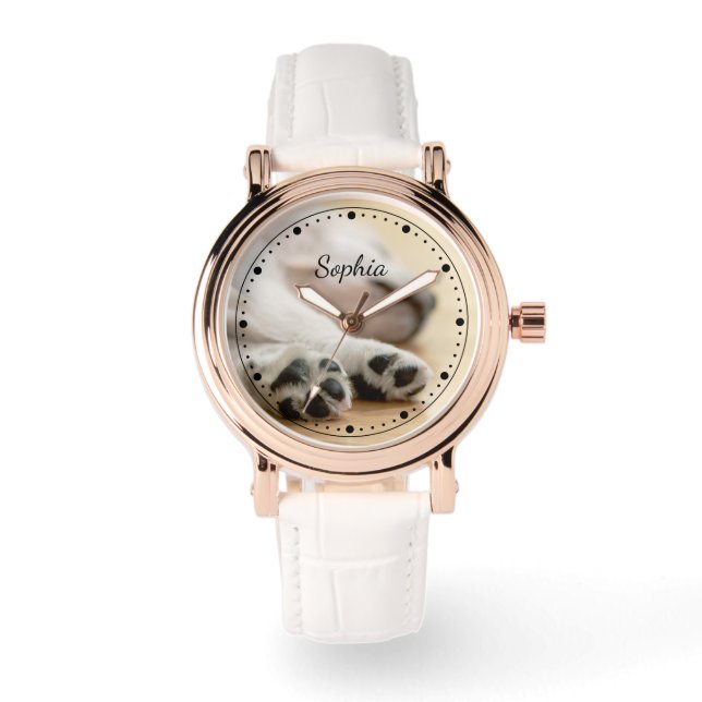 Foto och text och Färg-peklås Ansikte Armbandsur (Framsida)