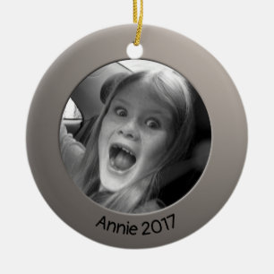Foto och text på Dubblan Silver 2 x Anpassningsba Julgransprydnad Keramik
