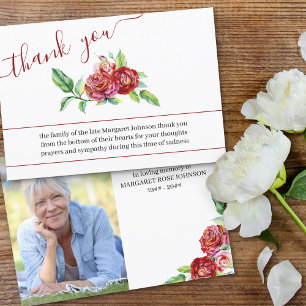 Foto- och vattenfärgsfilter Röd ros Tack Kort