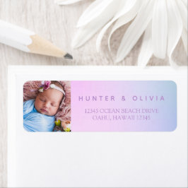 Foto Ombre Lila Address Label Returadress Etikett