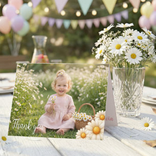 Foto ONEderful Daisy 1-årsfirande Tack Kort