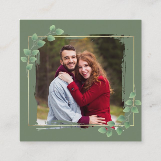 Foto Online QR-kod Modern Minimalist Bröllop Tilläggskort (Baksida)