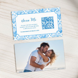 Foto Online RSVP QR-kod Blå Snigelskal Akvarell Tilläggskort