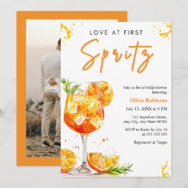 Foto Orange Love vid första Spritz Bröllopsfest Inbjudningar