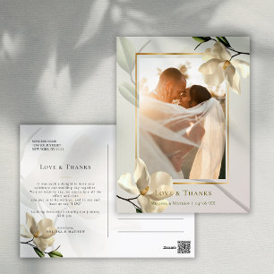 Foto Oriental Vit Magnolia Tacksamhets Postkort Vykort