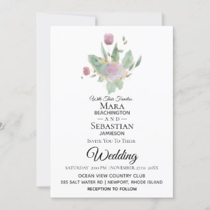 *~* Foto - OSA - QR BUKETT MED ROSOR AR12 Bröllop Inbjudningar