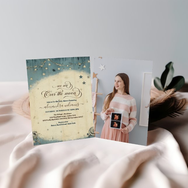 Foto över Måne kelestial Baby Shower Inbjudningar (Skapare uppladdad)
