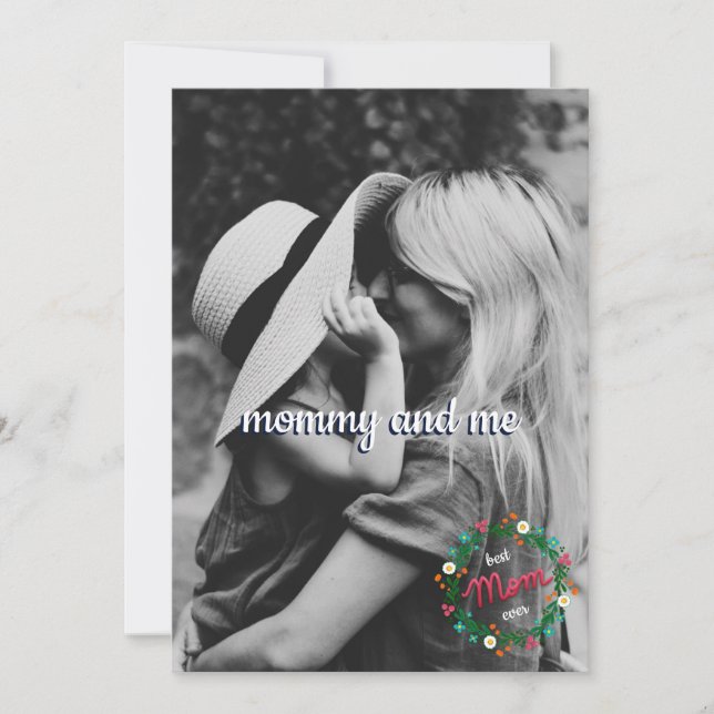 Foto överallt Mamma och jag Folkloristisk blomster Julkort (Framsida)