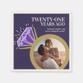 Foto på 21-årsdagen party Iolite lila ring Pappersservett