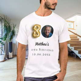 Foto på 80-årsdagen guld t shirt