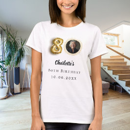 Foto på 80-årsdagen guld t shirt