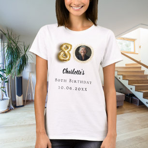 Foto på 80-årsdagen guld t shirt